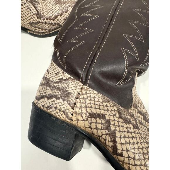 Vintage Bronco 1911 Cowboy Boots Python Snakeskin Western Size 4 - Picture 4 of 5